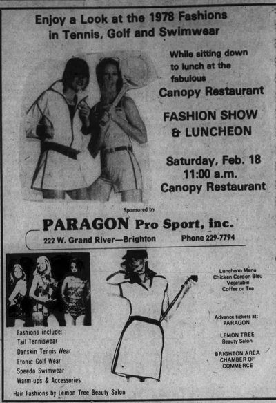 The Canopy - 1978 AD FOR FASHION SHOW